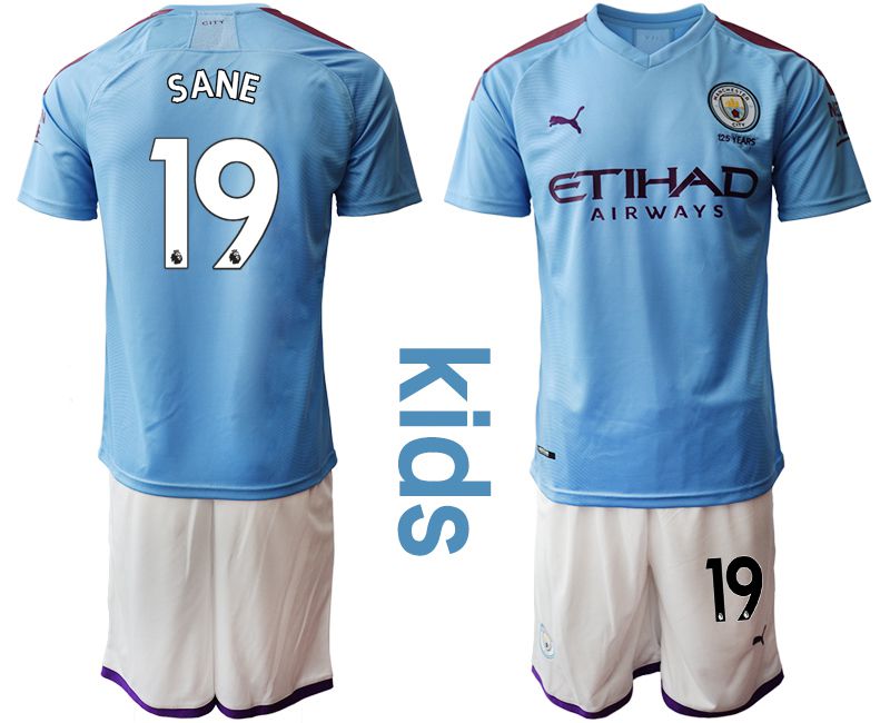 Youth 2019-2020 club Manchester City home #19 blue Soccer Jerseys